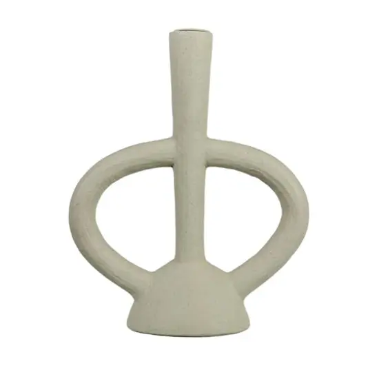 Hello Honey&reg; 10" Ivory Modern Sculptural Taper Candle Holder {3}