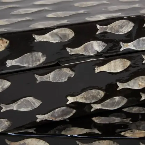 Black Mother of Pearl Fish Box Set {8}