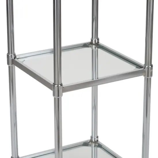 Organize It All Free Standing 4-Tier Glass Shelf Tower  {9}