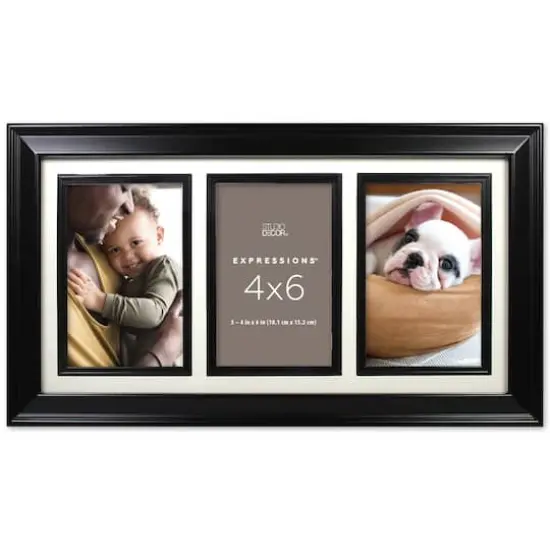 Expressions™ 3 Opening 4" x 6" Collage Frame by Studio Décor® Black {1}