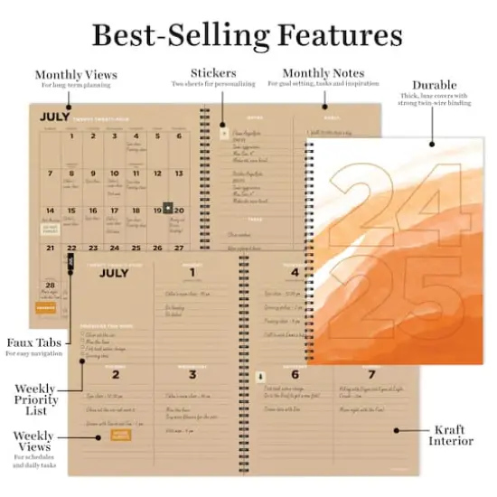 TF Publishing 2024 - 2025 Lava Wave Large Spiral Planner {7}