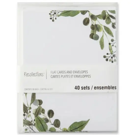 Greenery Flat Cards & Envelopes by Recollections&trade;, 4.25" x 5.5" {6}