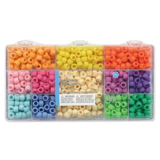 Multicolor Matte Pony Beads by Creatology&trade;, 6mm x 9mm {5}