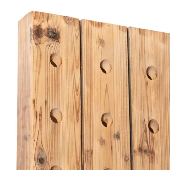 Brown Wooden Pallet Wall Wine Rack {5}