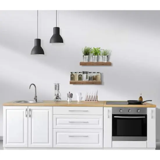 Sorbus Floating Faux Wood Shelf, 2ct. Mahogany {5}