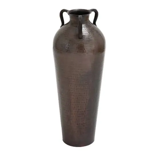 28" Brown Metal Rustic Vase {1}