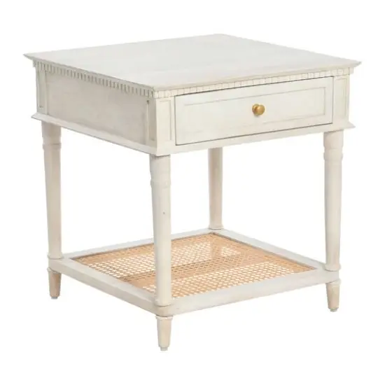 Hello Honey® 25" Maxwelton Solid Wood End Table with Drawer White {1}