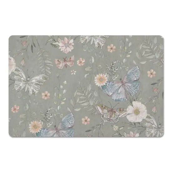 Butterflies Floor Mat Green {1}
