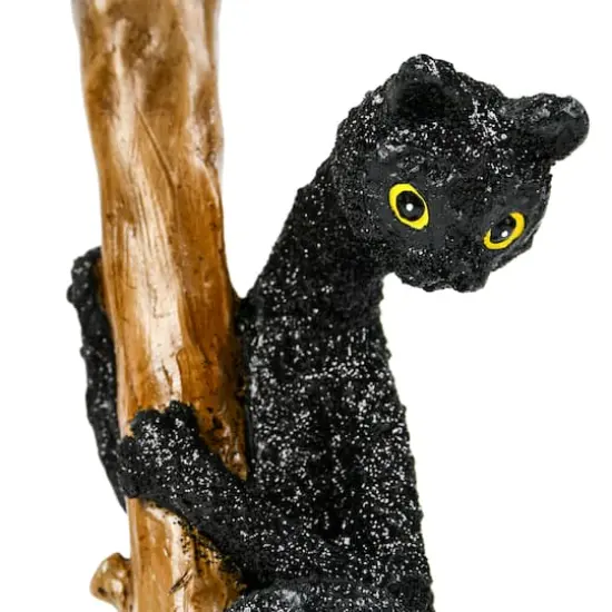 21" Halloween Black Cat Climbing Broom {3}