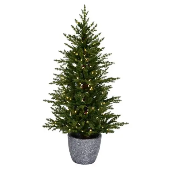 3.5ft. Pre-Lit Belgrade Pine Artificial Christmas Tree, Clear Dura-Lit&reg; LED Lights {1}