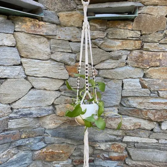 Flora Bunda 39" Tri-Beaded Macram&eacute; Plant Hanger {4}