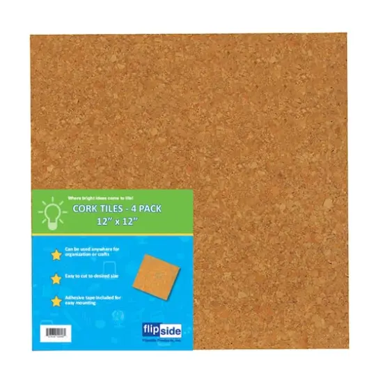 Flipside Products 12" x 12" Natural Cork Tile Pack, 2ct. {5}