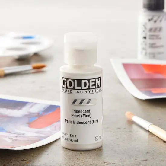 Golden&reg; Iridescent Fluid Acrylics, 1oz. Iridescent Pearl (Fine) {3}