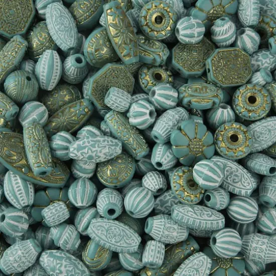 S&S&reg; Worldwide Turquoise Old World Plastic Beads {1}