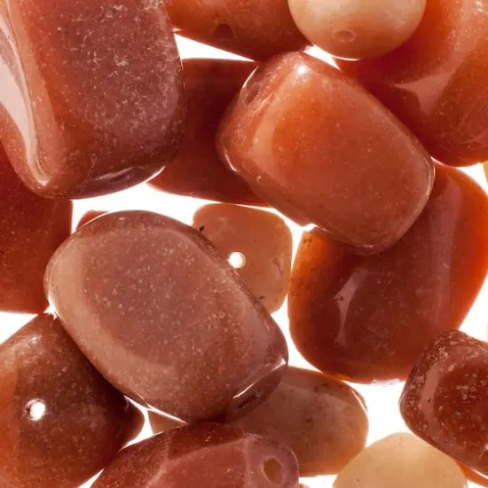 John Bead Earth's Jewels Natural Stone Bead Assortment, 100g Peach Aventurine {1}