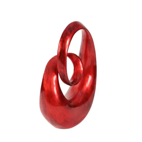 24" Red Swirl Contemporary Sculpture {5}