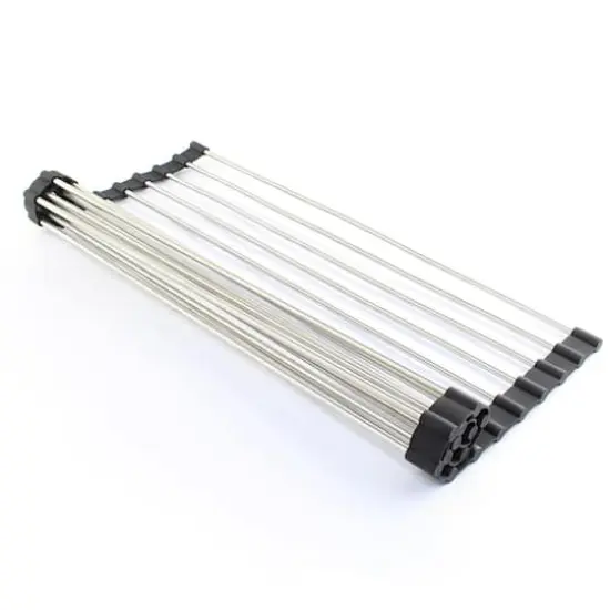 NEX&trade; Foldable Gray Silicone Over-the-Sink Dish Drying Rack {1}
