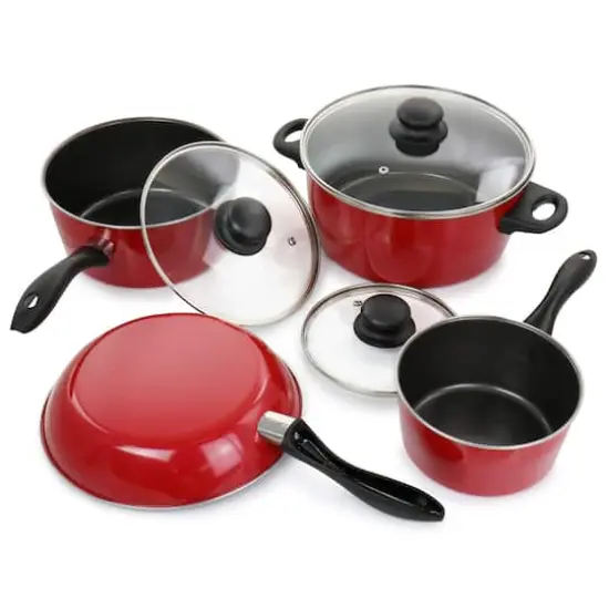 Gibson Home&reg; Armada 7-Piece Red Nonstick Carbon Steel Cookware Set {5}