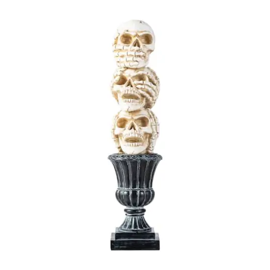 Glitzhome&reg; 18"H Halloween Resin Stacked Skull Table Decor {1}