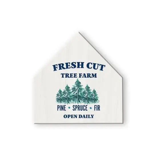 Fresh Cut Tree Farm 17x17 House Shaped Canvas {1}