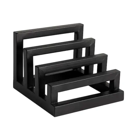 Hello Honey&reg; Tri-Sectional Black Metal Plate Stand Organizer {1}