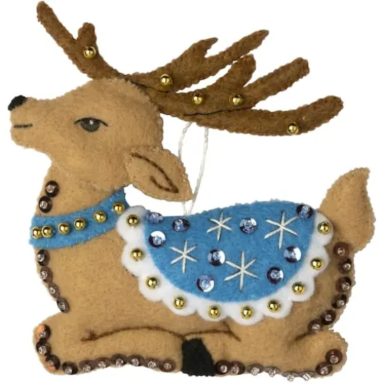 Bucilla&reg; Festive Reindeer Felt Ornaments Applique Kit Set {3}
