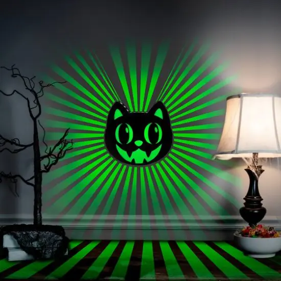 8" Radiant Shadows&trade; Black Cat Green Light by Ashland&reg; {3}