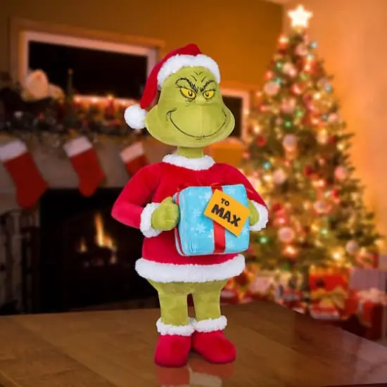 22" Grinch with Present Holiday Greeter {3}