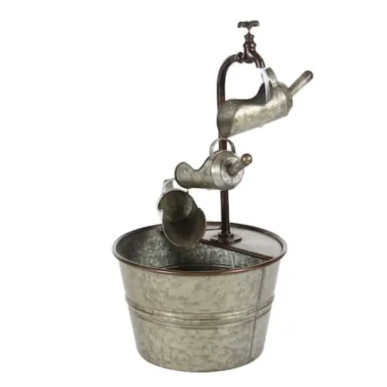 28" Gray Iron Farmhouse Fountain {4}
