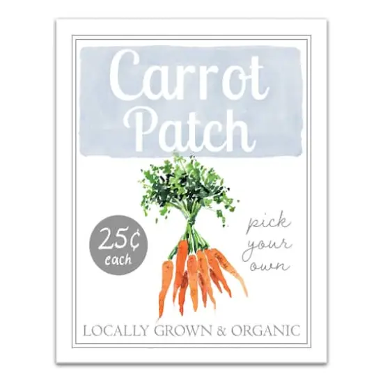 Carrot Patch Sign 1 11" x 14" Canvas Wall Art {1}
