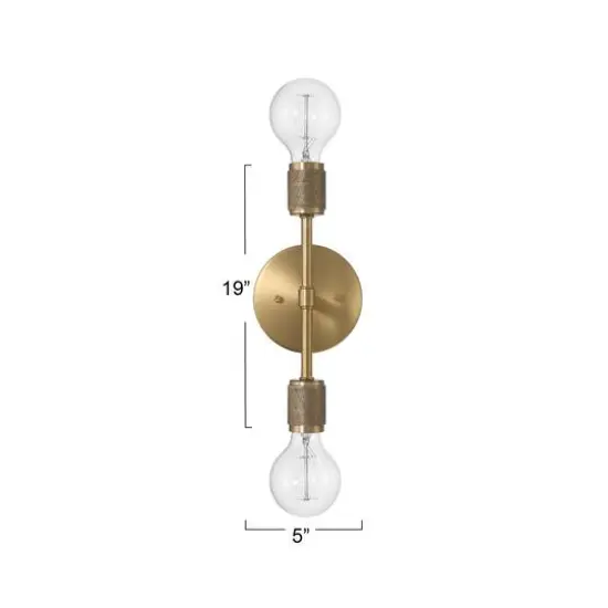 Hello Honey® Maxim 19" Gold Modern Minimalist Metal Exposed 2-Bulb Wall Sconce {11}