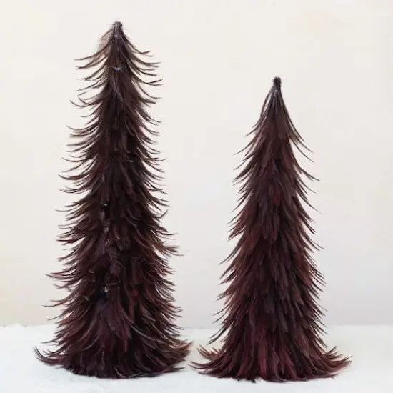 Hello Honey&reg; Burgundy Feather Tree D&eacute;cor Set {3}