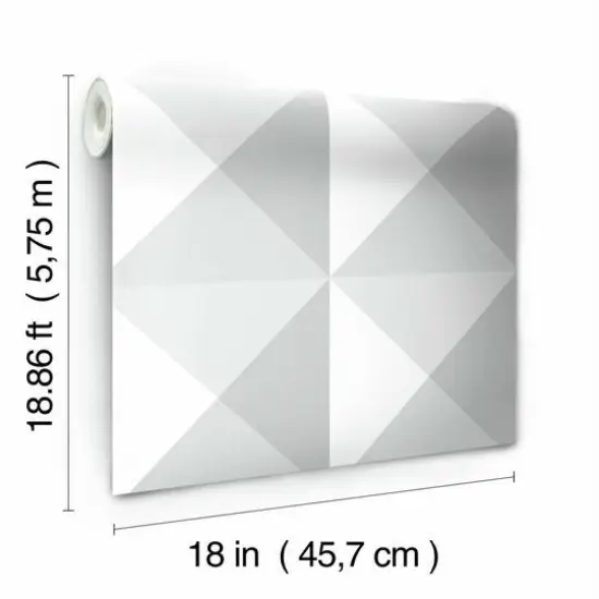 RoomMates Origami Peel & Stick Wallpaper Gray {8}