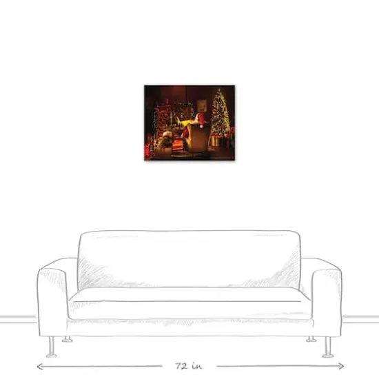 Santa By The Fireplace 24x20 Canvas Wall Art {6}