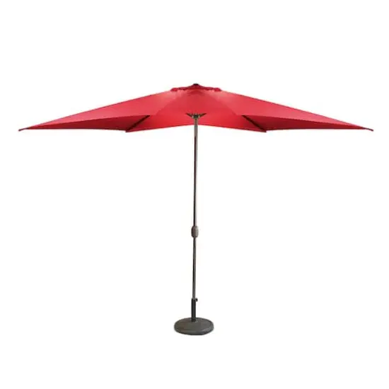 8.5ft. Outdoor Patio Market Umbrella with Hand Crank Red {1}