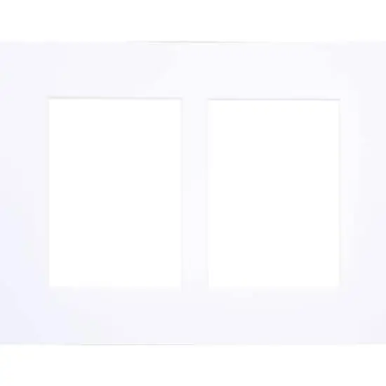 2 Opening 11" x 14" Museum White Mat by Studio D&eacute;cor&reg;, 5" x 7" Opening Size {3}