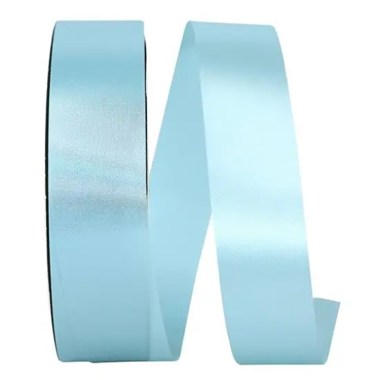 JAM Paper 3/8" x 100yd. Single Face Satin Allure Ribbon Ocean Blue {1}