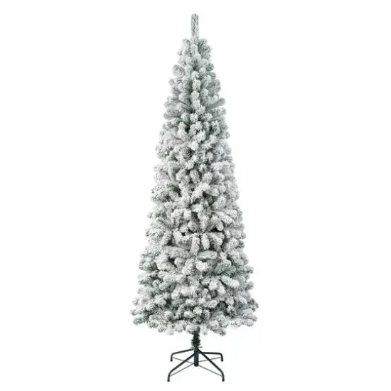 7.5ft. Unlit Acacia Medium Flocked Artificial Christmas Tree {1}