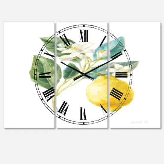 Designart 'Floursack Lemon I Farmhouse Multipanel Wall Clock {1}