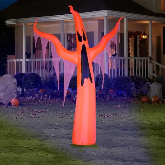 11ft. Airblown® Inflatable Neon with Black Light Orange Ghost {3}