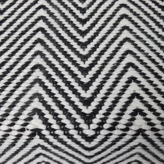 48" Black Wood Chevron Bench with Wood Legs {5}