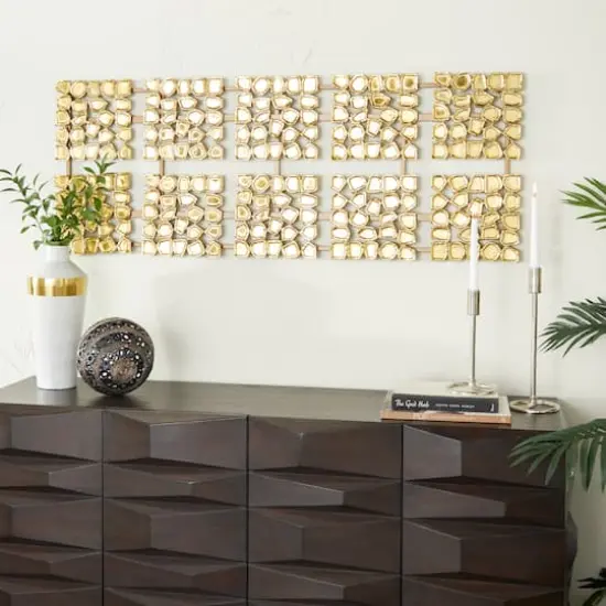 Gold Aluminum Contemporary Geometric Wall Decor, 53" x 1" x 20" {7}