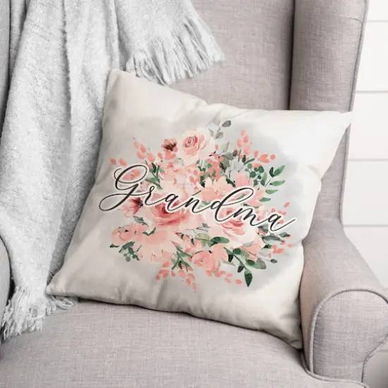Grandma Floral Throw Pillow {3}