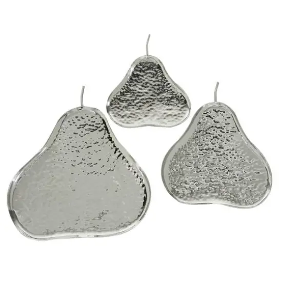 Silver Stainless Steel Contemporary Decorative Tray Set {1}