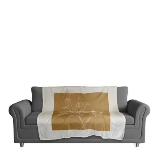 Sunset Florals Coral Fleece Throw Blanket {4}