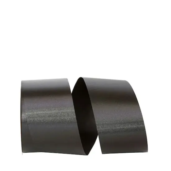 JAM Paper 2.5" x 50yd. Single Face Satin Allure Ribbon Black {1}