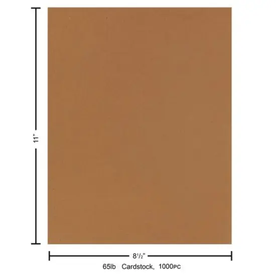 PA Paper&reg; 8.5" x 11" 65lb. Smooth Cardstock, 1,000 Sheets Kraft {5}