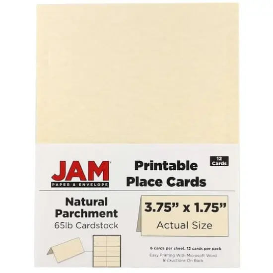 JAM Paper Printable Place Cards, 12ct. Natural Parchment {5}