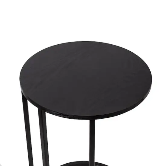Honey Can Do Black Round C End Table {5}