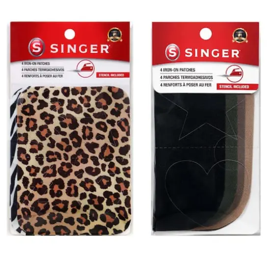 SINGER&reg; Animal Print & Khaki DIY Iron-On Fabric Patch Kit with 2 Bonus Stencils {3}